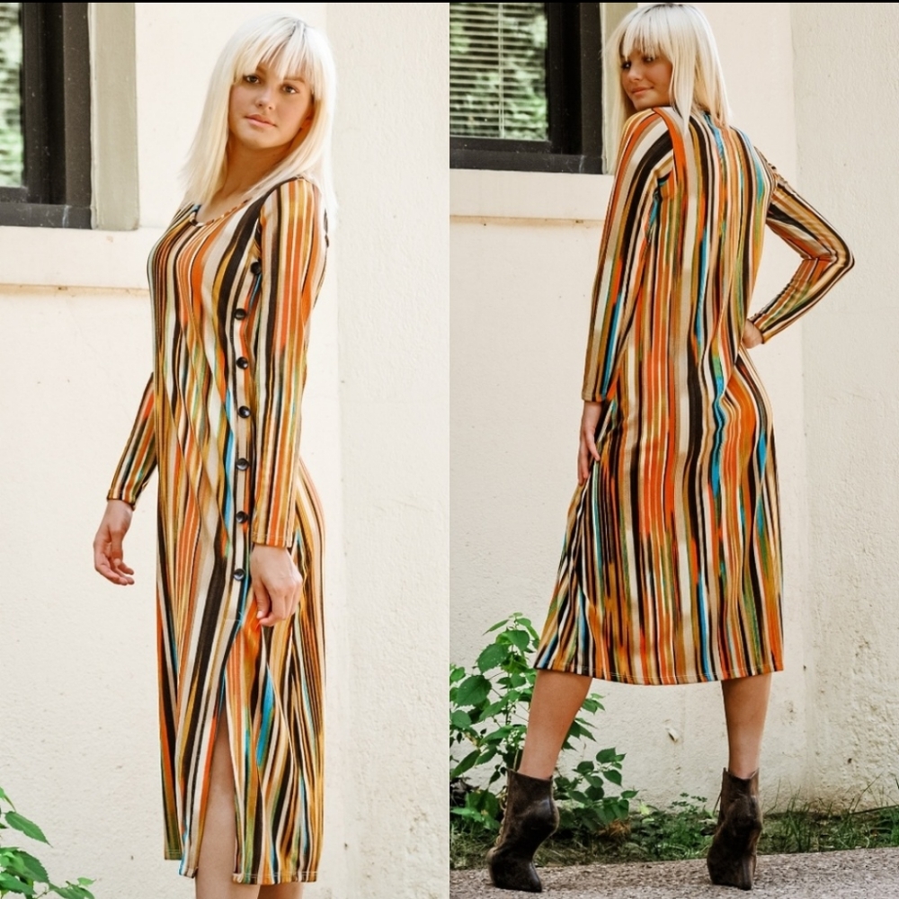 HP❣️ Last One Retro Midi Dress - Picture 3 of 5